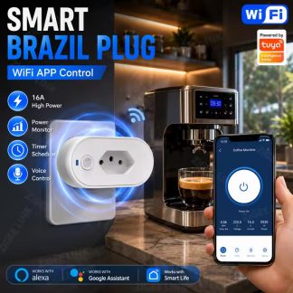 Tomada Inteligente WiFi 16A com Monitor de Energia