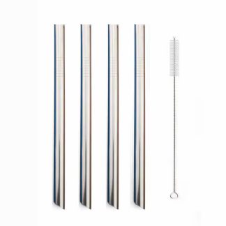 Kit Canudos de Inox ReutilizĂĄveis