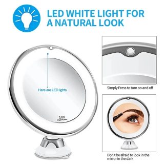 Espelho de Maquiagem com LED e Ventosa